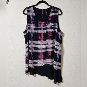 Melissa McCarthy Seven7 Blouse Womens 1X Scoop Neck Sleeveless Pullover Tunic